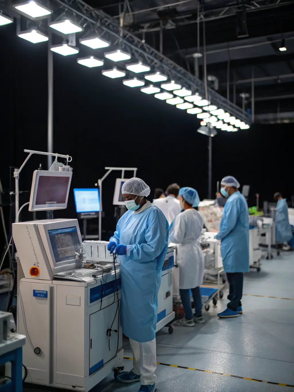A hospital laboratory with medical professionals, highlighting DrugScreen's accurate and confidential testing for healthcare providers.